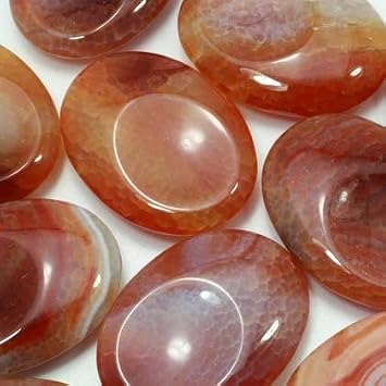 Fire Agate Thumb Stone ~40mm