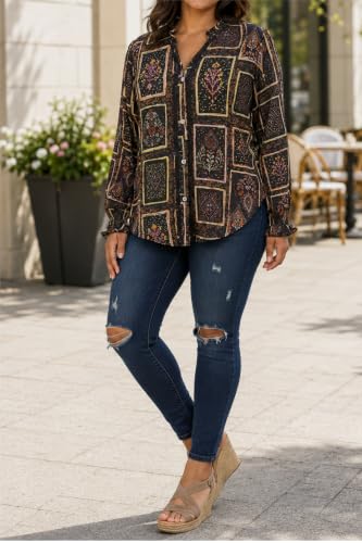 Womens Long Puff Sleeve Blouse - image 3