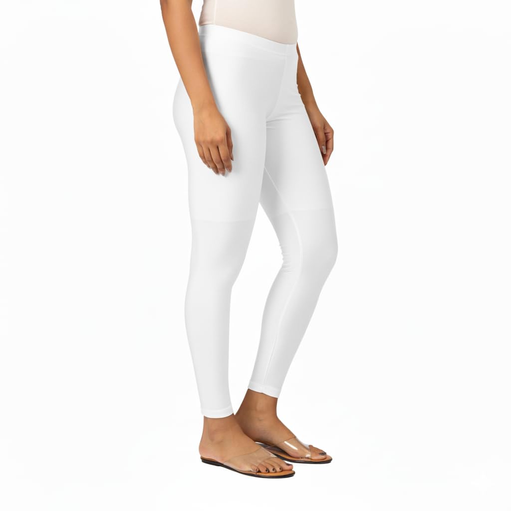 Women Shimmer Churidar Leggings | Smooth Nylon Finish, Mid Rise, Ankle Length | Stretchable Skinny Fit, Stylish Party & Gym Wear