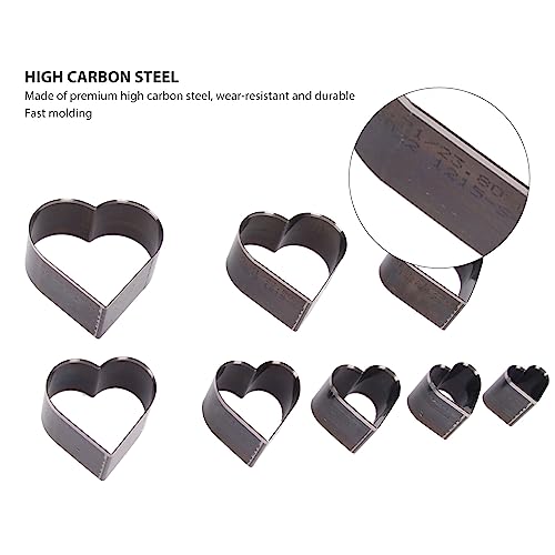 Matrices de découpe en cuir d'acier premium en forme de cœur, x8 - 6