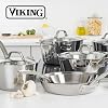 Viking Contemporary 3-Ply Pots and Pans Set, 10 Piece Stainless Steel Kitchen Cookware, Silver #5