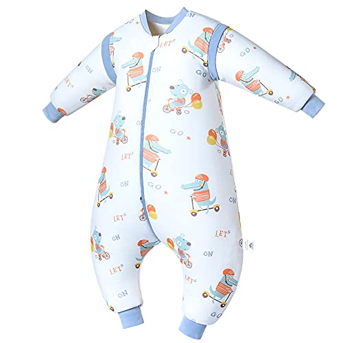 Cyuuro Baby Organic Sleeping Bag Winter Thick Detachable Sleeve Toddler Wearable Blanket With Legs,Amy Dog,Medium #TOP16