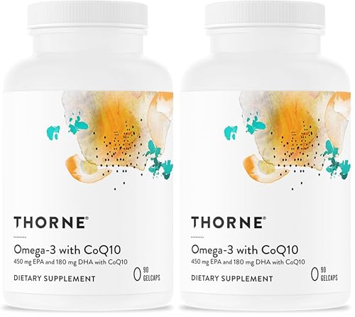 Image of THORNE - Omega-3 with CoQ10 - Omega-3 Fatty Acids Supplement with CoQ10 - EPA and DHA - 90 Gelcaps (Pack of 2)
