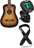 Fender Redondo Mini Acoustic Guitar - 6-String, Sunburst Finish, Spruce Top, Mahogany Back and Sides, Nato Neck, Walnut Fingerboard, Includes Tuner and Strap