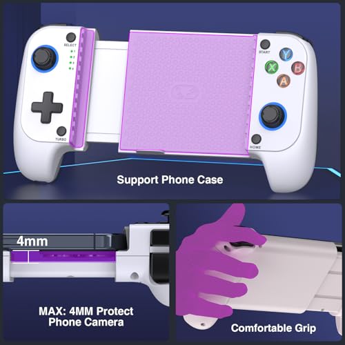 Mobile Game Controllers for iPhone/Android, Hall Effect Phone Controllers Support Phone Case,Game Controllers for Xbox,for PlayStation,Cloud/Steam Gaming