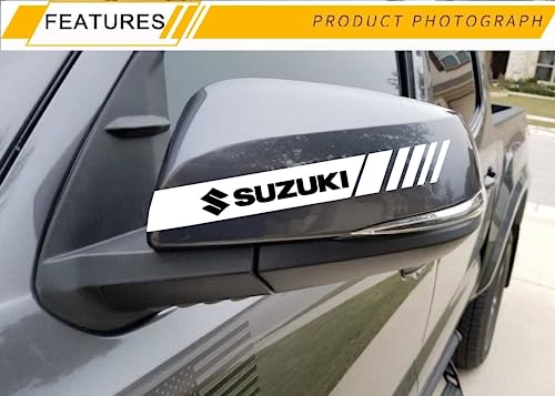Image of Dual Color Suzuki Side Mirror Exterior Sticker for Maruti Suzuki Fronx, Grand Vitara, Swift, Baleno, Ciaz, Swift Dzire, Baleno (White & Black)