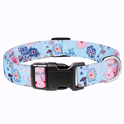 Moonpet Dog Collars For Puppy X-Small Small Medium Large Dogs - Unisex Cute Design Boys Girls Dog Pet Collar Soft Adjustable Bohemia Fancy Floral Dog Collars-Bell Orchid-S #TOP2