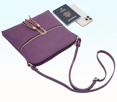 Image of Solene Womens Lightweight Medium Crossbody Purse with Tassel, Perfect Size Crossbody Bags for Daily Use, travel