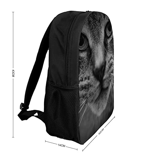 Sac à dos imprimé 3D chat cartable scolaire mixte grand format 17 pouces