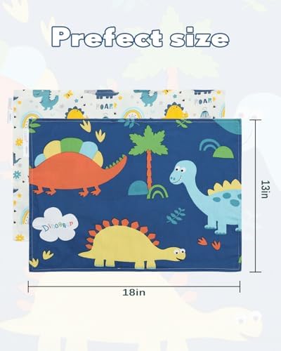 ALVABABY Toddler Pillowcases 2 Pack Organic Cotton Kids Pillow Cover Fit 13"x 18" or 12"x16" Envelope for Girl Boy Sleepy Travel