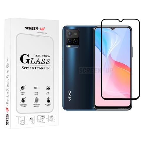 Image of ScreenUp Tempered Glass For vivo Y21s - Ultra Clear, 9H Scratch Resistant, Full Coverage, Easy Install Screen Protector