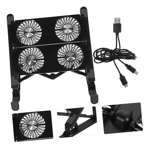 Soporte refrigerado ajustable para laptop, con ventilador USB, diseño portátil y compacto, para uso en oficina y escritorio miniatura 3