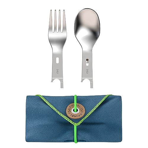 Opinel Picnic+ Cutlery Insert Set for No. 8 Folding Pocket Knives, Fork and Spoon Insert, Micro Fiber Napkin, Made in France