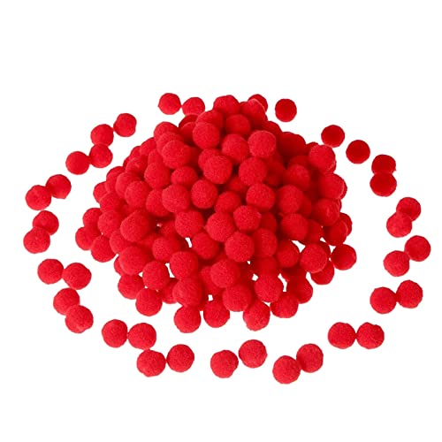 Pom Poms de Noël Moelleux Rouge Mini Ornements Pom Pom DIY Creative Décoration pompons Craft Pompons Fluffy Petits Pompons Boules de Pom Poms pour Décorations Arts Crafts DIY 100 PCS (2 cm) Cover