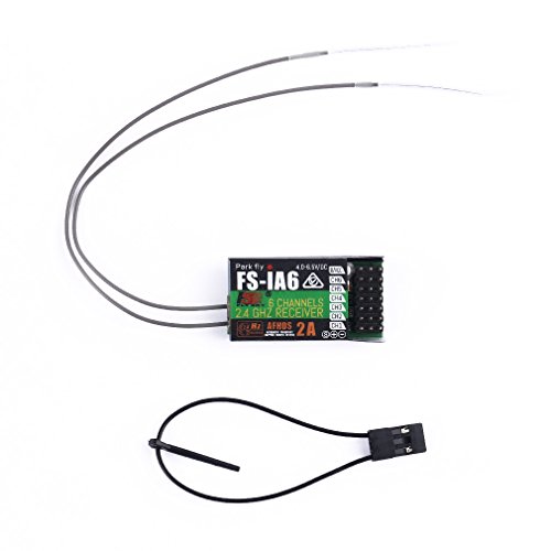 UNIKEL 2.4G FS-iA6 Receptor de Control Remoto de 6 Canales con Antena Doble Transmisor Flysky i4 i6 i10 i2 GT2E GT2F GT2G Compatible