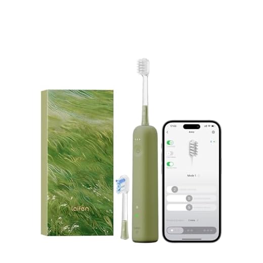 Laifen Wave Spezial Elektrische Zahnbürste, Oszillation & Vibration Schallzahnbürste für Erwachsene mit App, 2 Bürstenköpfe (Grün)