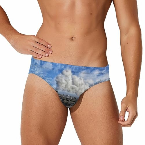 Traje de baño para hombre pantalones cortos deportivos de camuflaje azul ropa interior