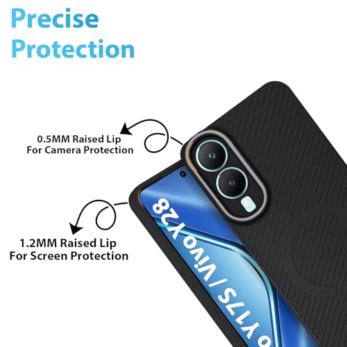 Image of LIRAMARK Rugged Carbon Fibre TPU Armor Silicone Back Cover Case for Vivo Y17S / Vivo Y28