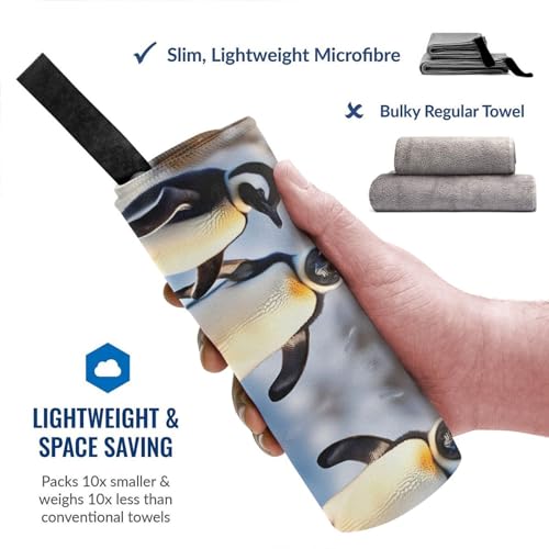 Serviette de bain microfibre douce absorbante pingouin séchage rapide - 3