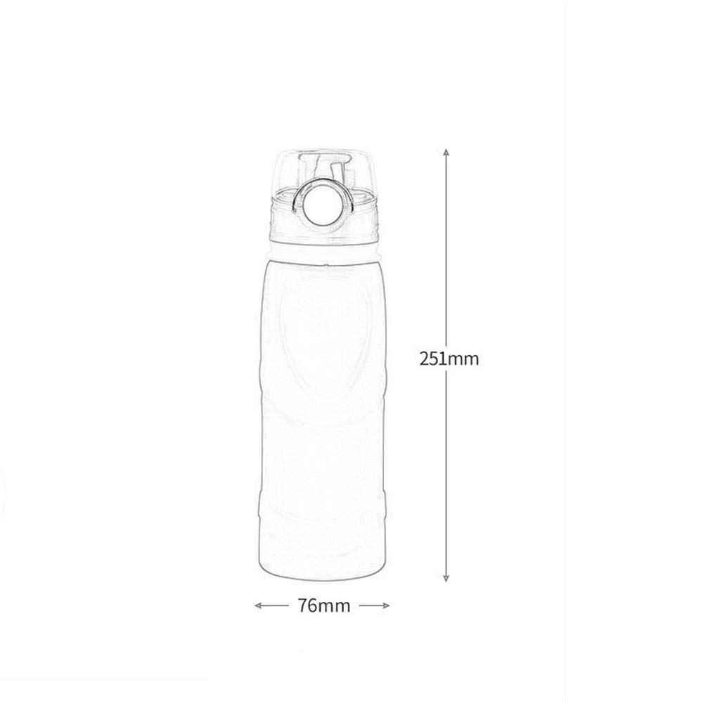 Klappbarer Wasserbecher, 750 Ml Kieselgel Trainieren Auslaufsicher Hitzebeständig Tragbar (5 Farben)