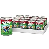 Campbell's SpaghettiOs Canned Pasta, Super Mario Bros. Shaped Pasta with Meatballs, 15.6 oz. Can (Pack of 12) (Packaging May Vary)