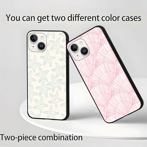 Zrutru 2 Pack Beach Shells Phone Cases for iPhone 14/iPhone 13 Kawaii Cute Sea Shell Art Pattern Case for Girls Women Boy Men,Summer Case Soft TPU Funda Cover for iPhone 14 6.1 Inch by Zrutru - Used condition - Image 5