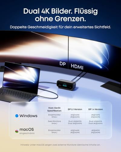 Anker Nano 10-in-1 USB-C Hub mit Smart Display & Dual Monitor Docking – Ansicht 4