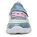 Toandon Girls Kids Sneakers Sequins Sparkle Shoes Breathable Lightweight Elastic Band Athletic Sport Running Walking Fashion Child Strap Non Slip Hook and Loop Closure Sneakers Pink Blue Size 10