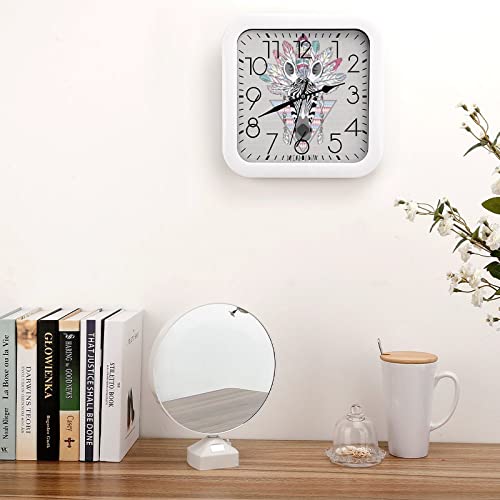 Pendule murale cheval ethnique moderne horloge silencieuse maison 26cm - 5