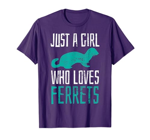Ferret Just A Girl Who Loves Ferrets Cute Vintage Gift T-Shirt