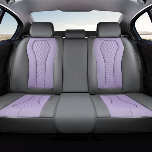Image of Coverado Car Seat Covers, Back Car Seat Cover, 3-Pieces Leather Seat Cover, Luxury Car Seat Cushion, Luxury Seat Cover Seat Protector Universal Most Cars Trucks SUV