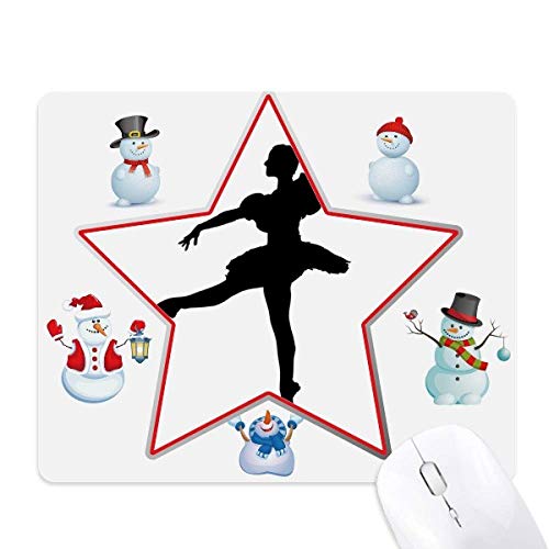Tapis de souris bonhomme de neige étoile et danseur de ballet art des sports pour bureau