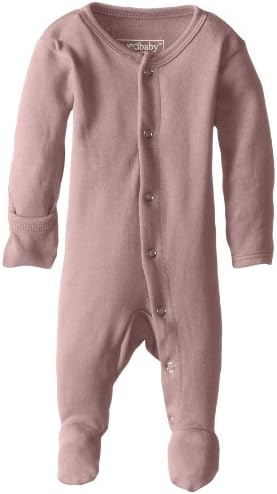L'ovedbaby Baby Girls Organic Snap One-Piece Footies, Mauve, Preemie/NB 4-7 Lbs US