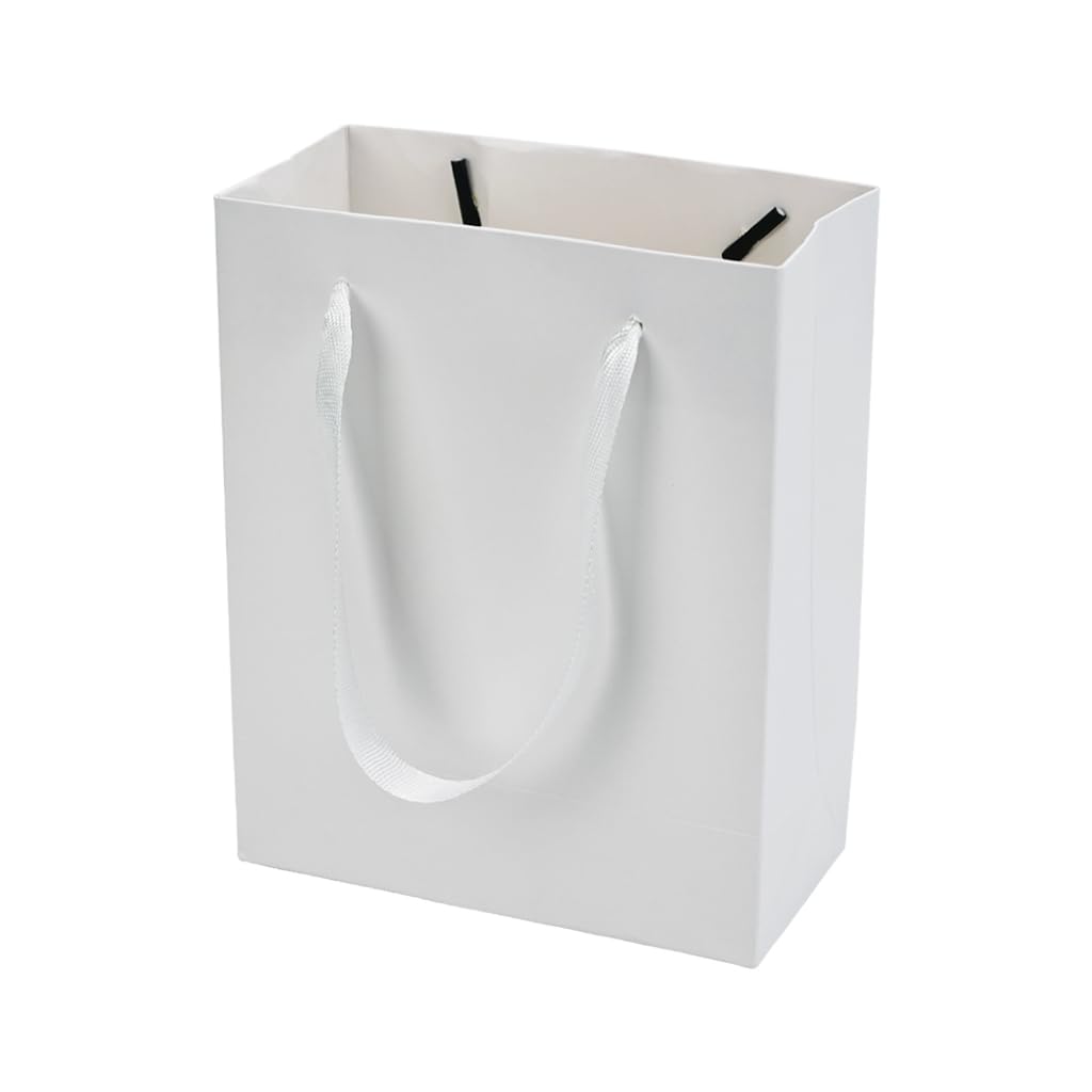 Aosric 30 Pack 4.5x2.5x6 In White Gift Bags – Small Sturdy & Reusable Premium Thick Paper Bags for Boutique Gift, Party Favors, Weddings, Birthdays,