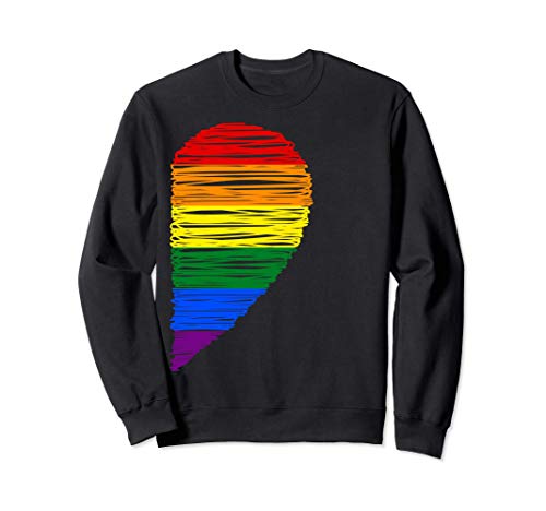 Rainbow Heart LGBT Matching Couple Day Pride Friends Gift Sudadera