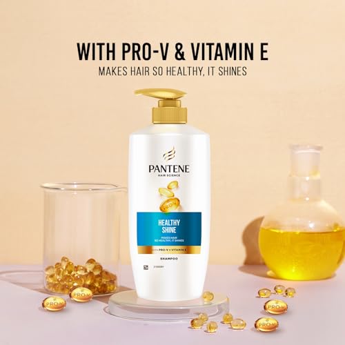 Image of Pantene Hair Science Healthy Shine Shampoo 650ml,with Pro-Vitamins & Vitamin E,makes hair so healthy for shiny hair,for all hair types, shampoo for women & men, shampoo for healthy hair (Pack of 2)