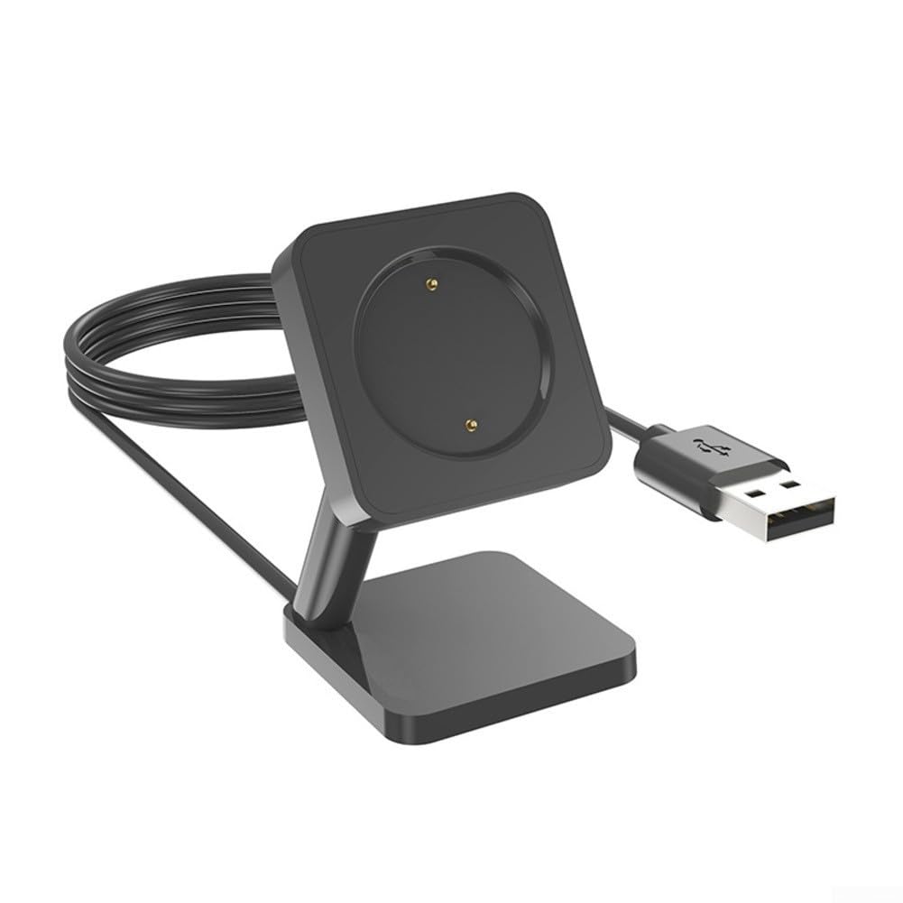 Base de carga con cable USB para Amazfit Bip6 Watch estación de carga compacta de escritorio, reloj inteligente, soporte de material ABS negro