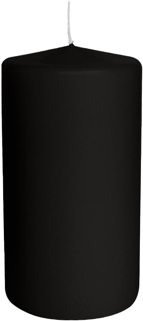 Risthò Pack of 12 Black Pillar Candles Diameter 5 cm Height 10 cm