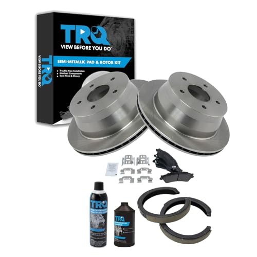 Image of TRQ Rear Brake Pad & Rotor Kit compatible with Chevrolet GMC Isuzu Oldsmobile