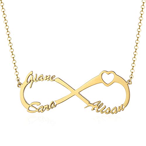 Personalized 1-6 Name Necklace for Women Custom Infinity Mother Daughter Necklace Family Name