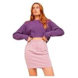JJXX Jxcarlota Ls Twist Cropped Cn Knit, Suéter Mujer, Royal Lilac., XS
