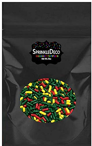 Fiesta Yellow Green Red Cake Pop Cookie Cupcake Cakes Semi-Sweet Edible Confetti Decorations Sprinkles Dessert Jimmies Toppers #TOP4