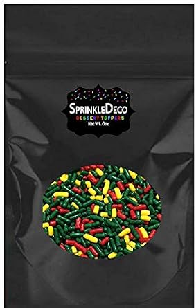 Fiesta Yellow Green Red Cake Pop Cookie Cupcake Cakes Semi-Sweet Edible Confetti Decorations Sprinkles Dessert Jimmies Toppers