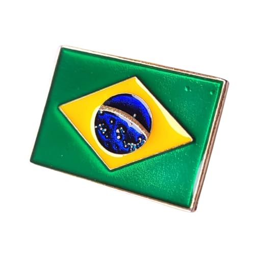 Boton Pin broche Bandeira do Brasil folheado a ouro