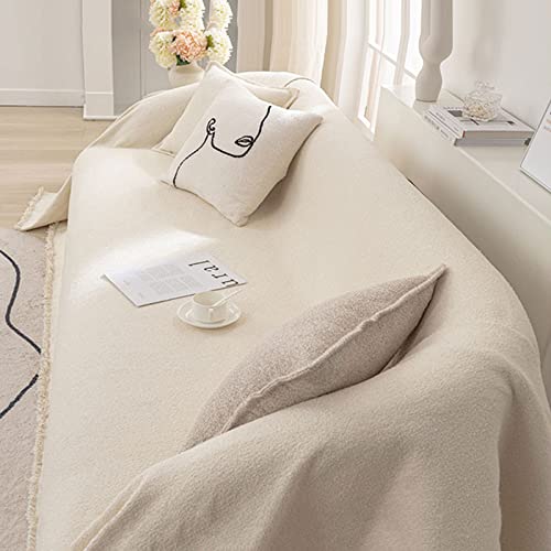 Funda de sofá de hilo Bouclé y manta multifuncional de lino para cama, 180x300 cm 6