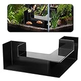 EMUTOL Dual-Entrance Aquarium Tunnel, Aquarium Cave Hideout 360° Viewing, Black Shrimp Cave Fish Tank Tunnels, Aquarium Underground Tunnel, Substrates Buried Tunnel for Fish Decoration