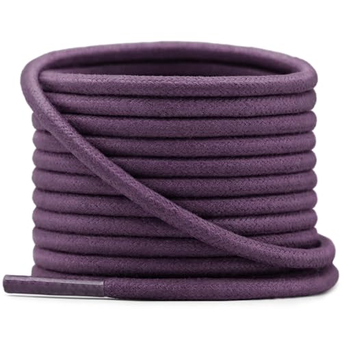 Image of YFINE Waxed Round Shoe Laces: 2 Pairs Oxford Shoelaces for Dress Shoes Boot | 4mm Thick, 20 Colors, 24 inch-71 inch, for Business Footwear, Chukka Boots, Men & Women
