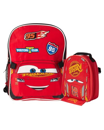Fast Forward Cars Lightning McQueen Boys Backpack and Lunch Box Set - 14