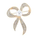 CAPASTEC Brosche, Vintage Elegante Einzigartige Brosche, Mode Strassbrosche, Pin Abzeichen, Accessoires Schmuck Geschenke, Strass Knopf, Schleife Style B