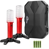 Twinkle Star Emergency Roadside Flares Kit LED Safety Strobe Road Warning Light Highway Beacon Alert Flare with Magnetic Base, Detachable Stand, Solid Storage Case (Set of 2) New